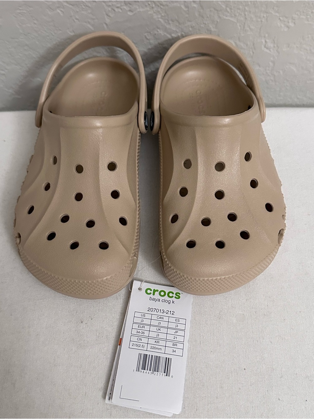 Crocs Baya Big Kids Size J3 Khaki
